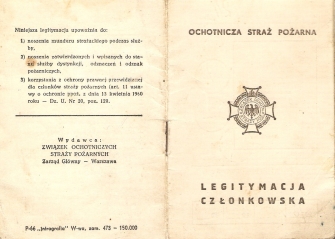 Legitymacja OSP A.M.Chciuka z 1970 r.
